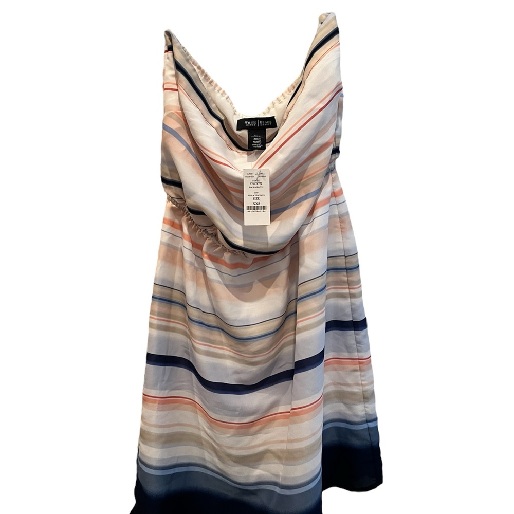 NWT White House Black Market Striped strapless Dress size XXS